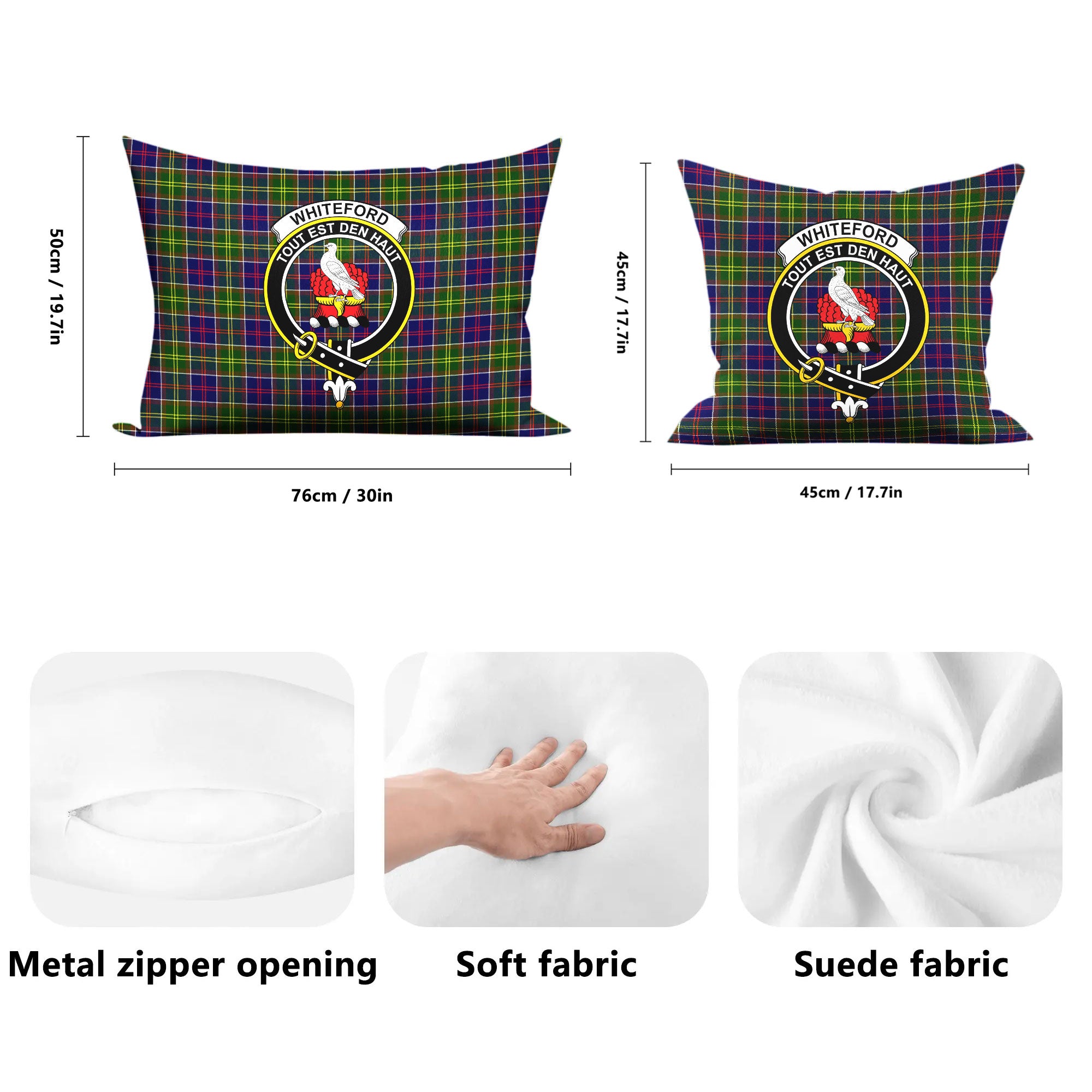 Whiteford Tartan Crest Pillow Cover