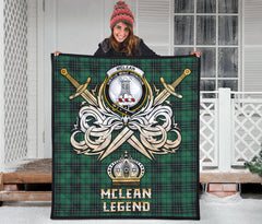 McLean Hunting Ancient Tartan Crest Legend Gold Royal Premium Quilt