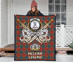 McLean of Duart Ancient Tartan Crest Legend Gold Royal Premium Quilt