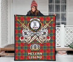 McLean of Duart Modern Tartan Crest Legend Gold Royal Premium Quilt