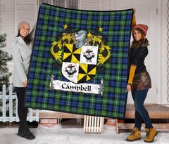 Campbell Argyll Ancient Tartan Coat of Arms Quilt