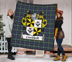 Campbell Argyll Modern Tartan Coat of Arms Quilt