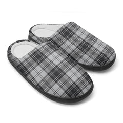 Douglas Grey Modern Tartan Slippers