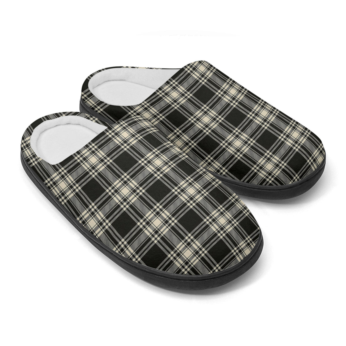 Menzies Black - White Ancient Tartan Slippers