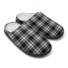 Menzies Black - White Modern Tartan Slippers