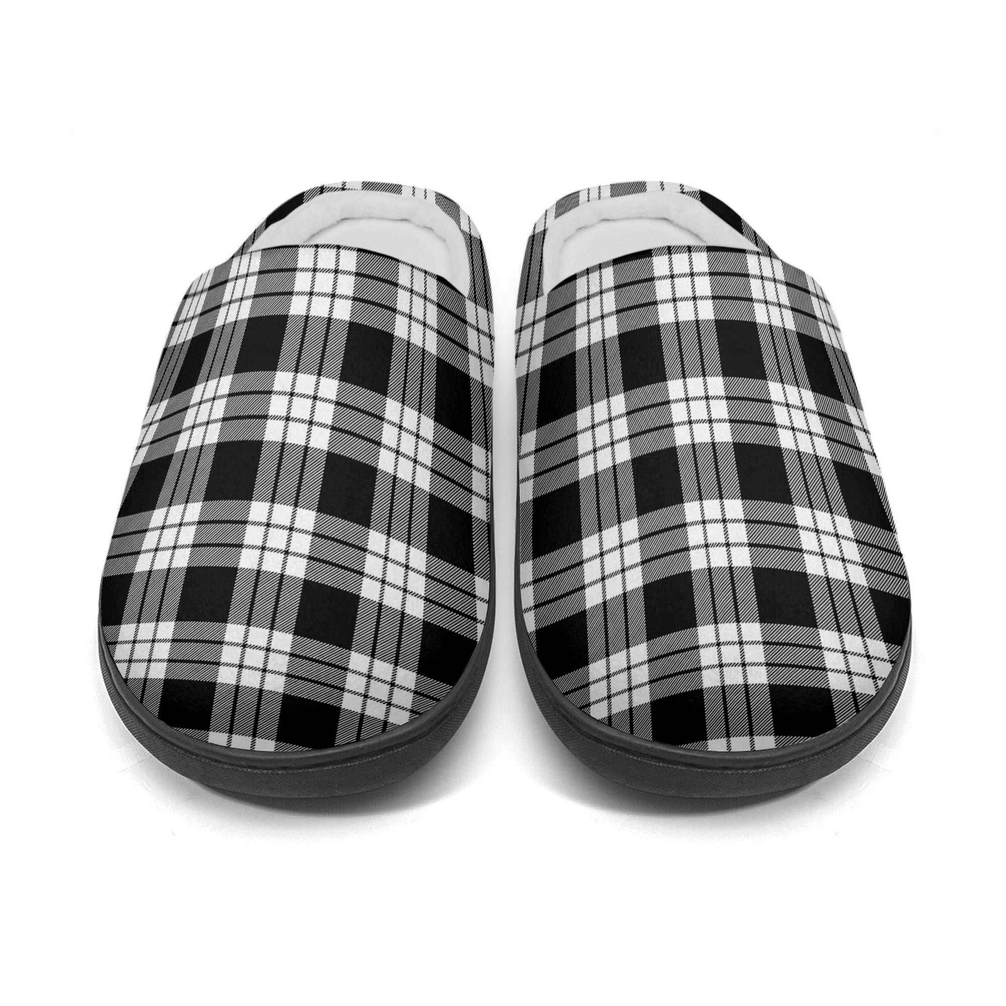 MacFarlane Black - White Tartan Slippers