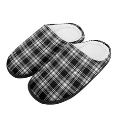 Menzies Black - White Modern Tartan Slippers