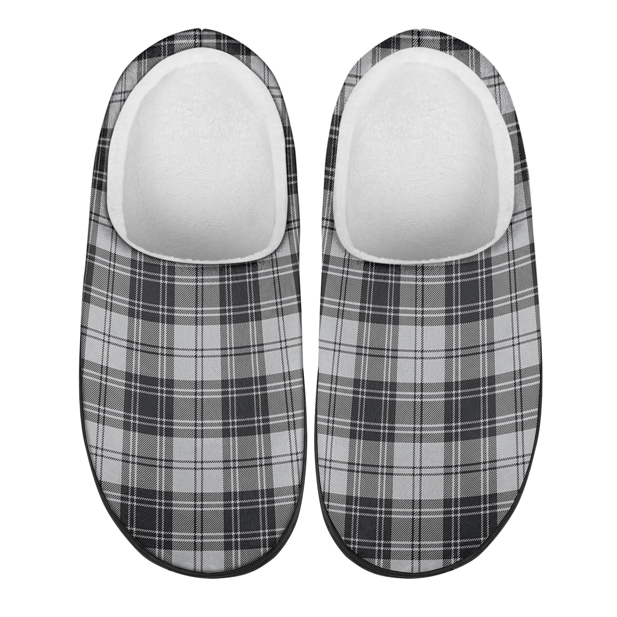 Douglas Grey Modern Tartan Slippers