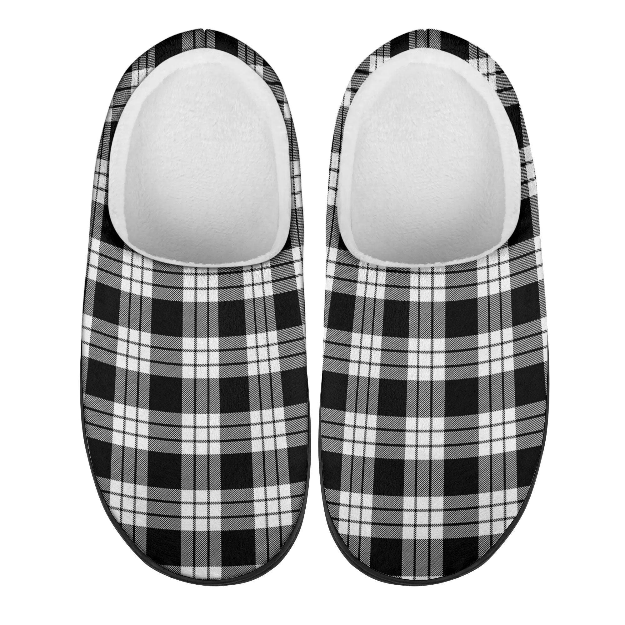 MacFarlane Black - White Tartan Slippers