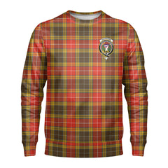 Buchanan Old Set Weathered Tartan Crest Sweatshirt