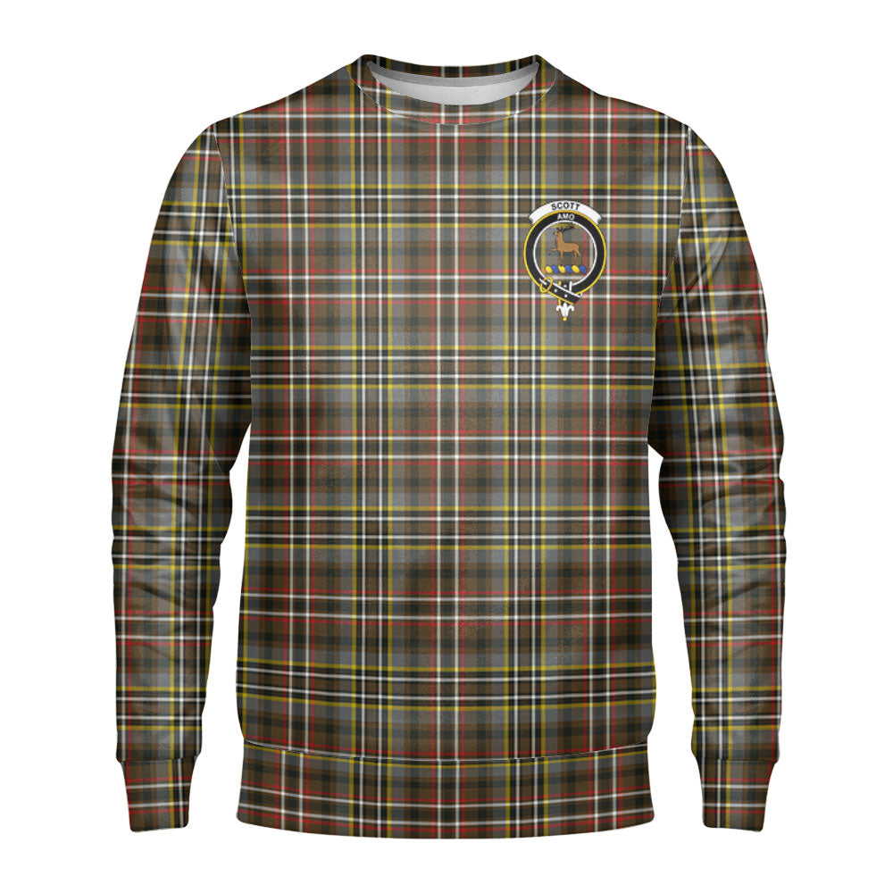 Scott Green Weathered Tartan Crest Sweatshirt