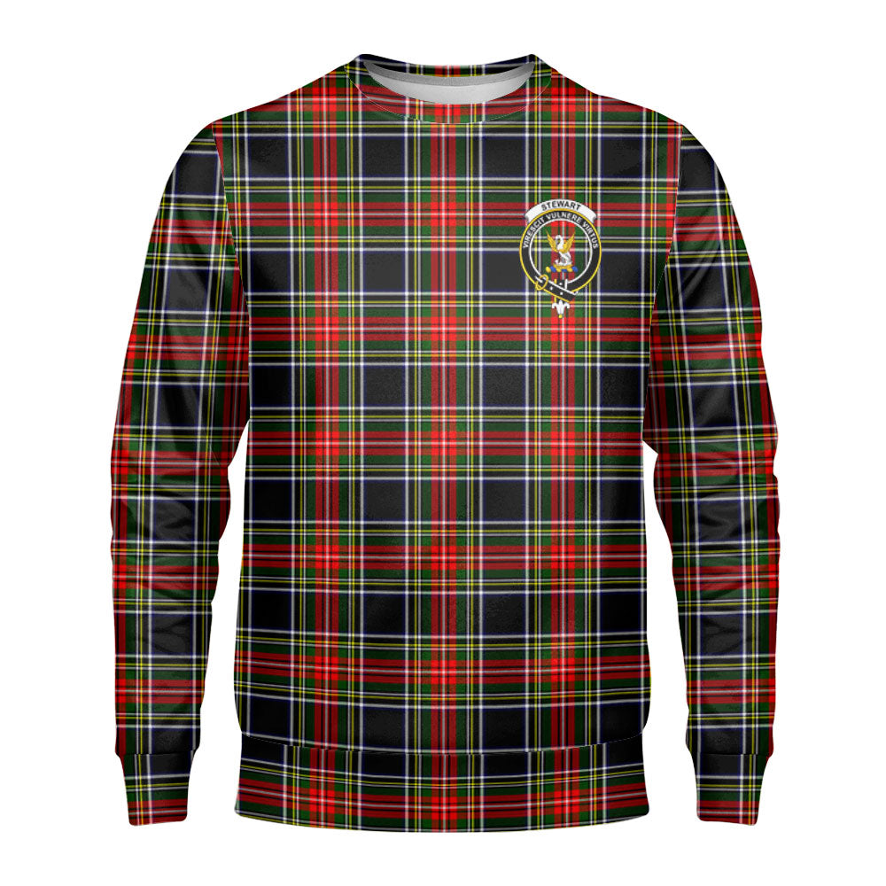 Stewart Black Tartan Crest Sweatshirt