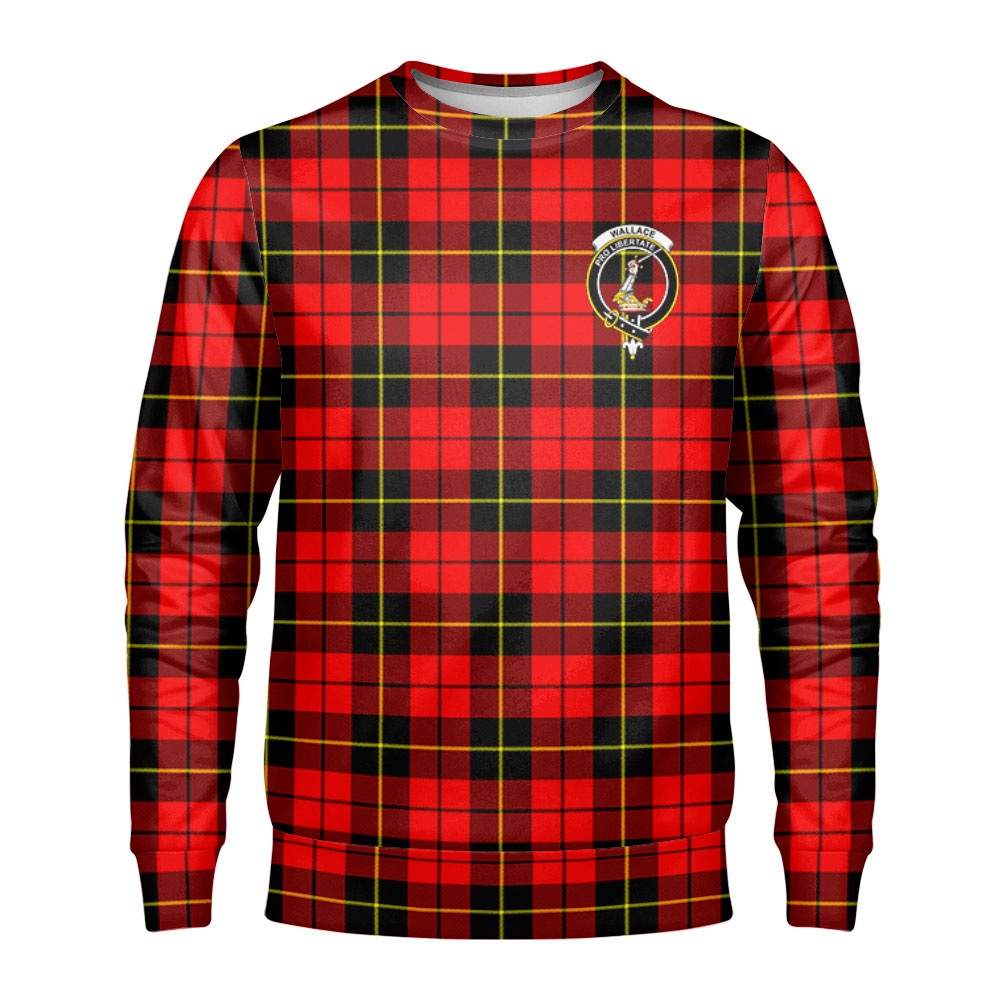 Wallace Hunting Red Tartan Crest Sweatshirt