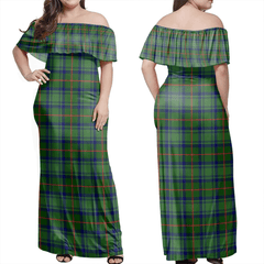 Cranstoun Tartan Off Shoulder Long Dress