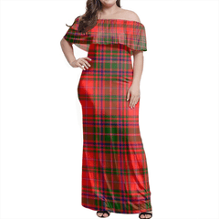 MacDougall Modern Tartan Off Shoulder Long Dress