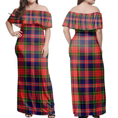 MacPherson Modern Tartan Off Shoulder Long Dress