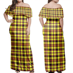 Jardine Tartan Off Shoulder Long Dress