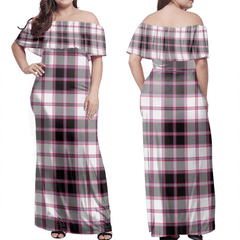 MacPherson Hunting Modern Tartan Off Shoulder Long Dress