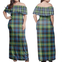 Watson Ancient Tartan Off Shoulder Long Dress