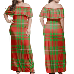 MacGregor Modern Tartan Off Shoulder Long Dress