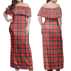 Sinclair Modern Tartan Off Shoulder Long Dress