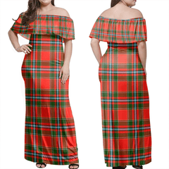 Drummond Of Perth Tartan Off Shoulder Long Dress