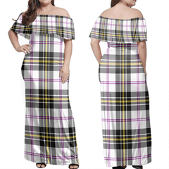 MacPherson Dress Modern Tartan Off Shoulder Long Dress