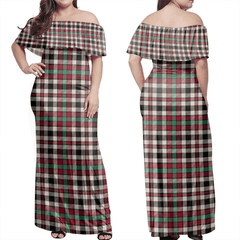 Borthwick Dress Ancient Tartan Off Shoulder Long Dress