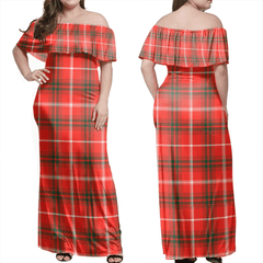 Duke Of Rothesay Modern Tartan Off Shoulder Long Dress