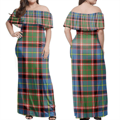 Stirling & Bannockburn District Tartan Off Shoulder Long Dress