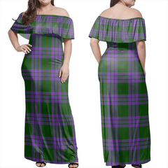 Elphinstone Tartan Off Shoulder Long Dress