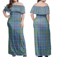 MacHardy Ancient Tartan Off Shoulder Long Dress