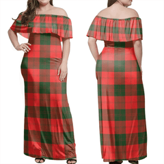 Erskine Modern Tartan Off Shoulder Long Dress