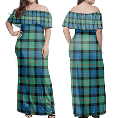 Gunn Ancient Tartan Off Shoulder Long Dress