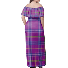 Jackson Tartan Off Shoulder Long Dress