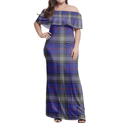 Kinnaird Tartan Off Shoulder Long Dress