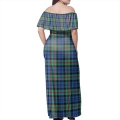 Baird Ancient Tartan Off Shoulder Long Dress