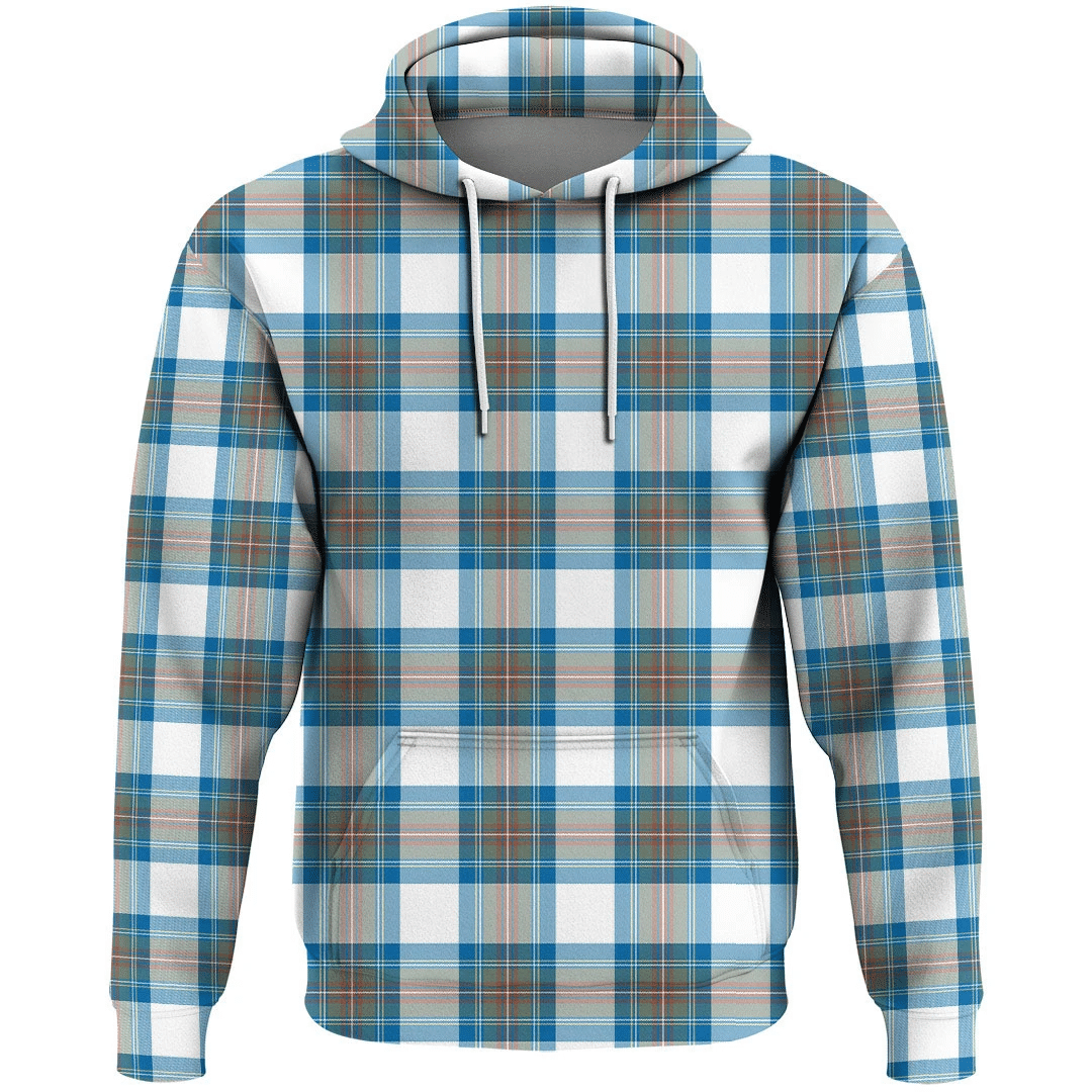 Stewart Muted Blue Tartan Hoodie