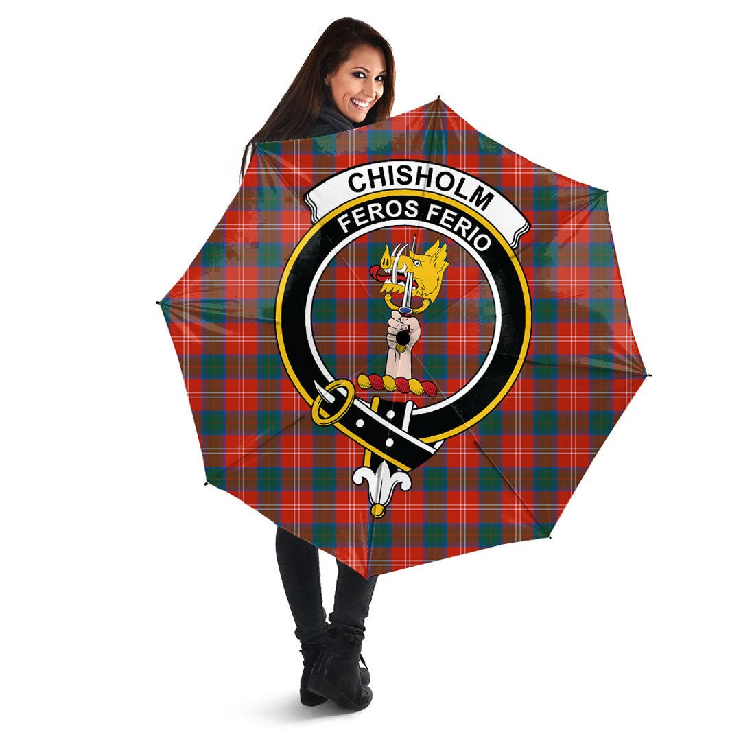 Chisholm Ancient Tartan Crest Umbrella