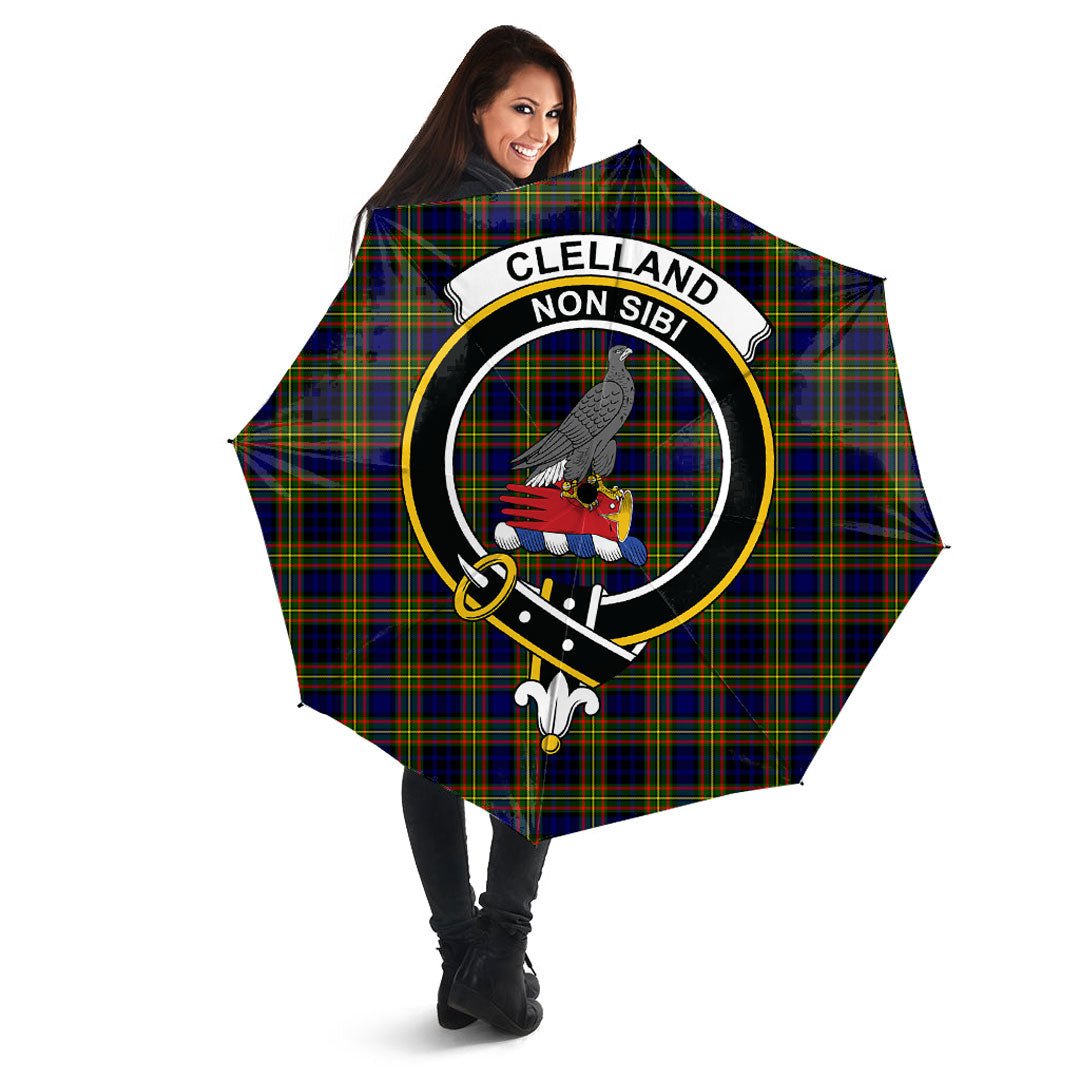 Clelland Modern Tartan Crest Umbrella