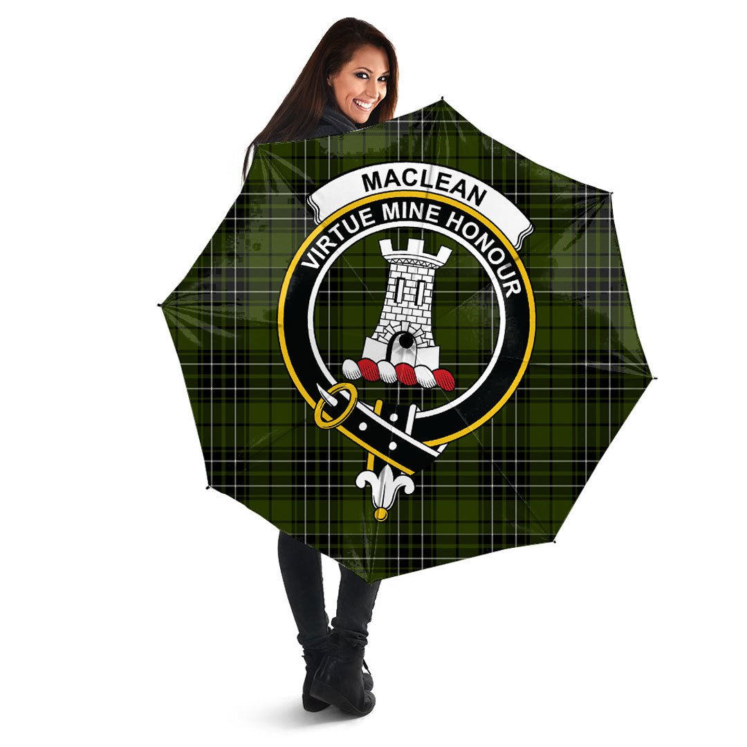 MacLean Hunting Tartan Crest Umbrella