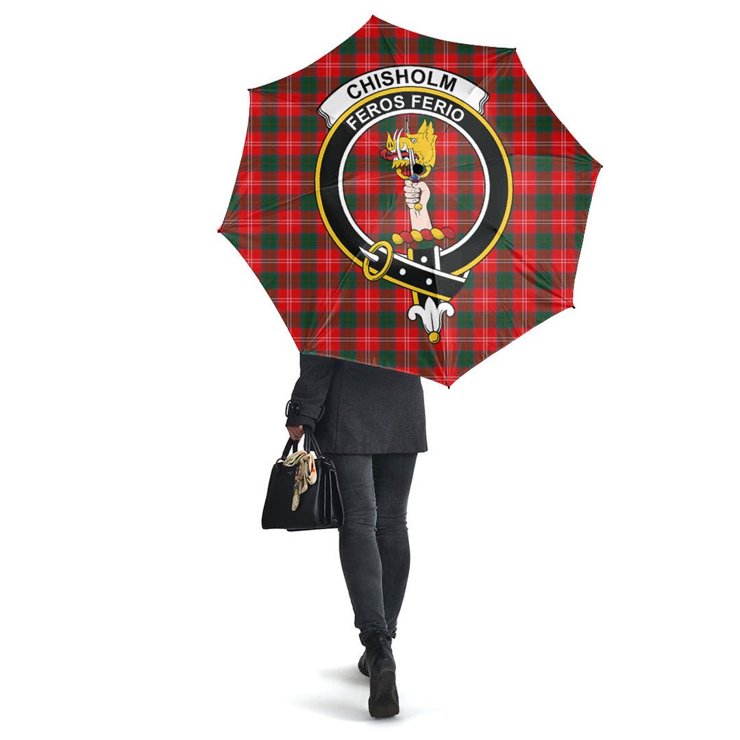 Chisholm Modern Tartan Crest Umbrella