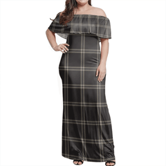 Eternity Tartan Off Shoulder Long Dress