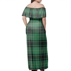 MacArthur Ancient Tartan Off Shoulder Long Dress