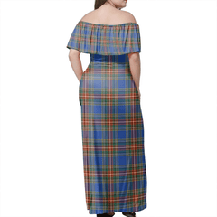 MacBeth Ancient Tartan Off Shoulder Long Dress