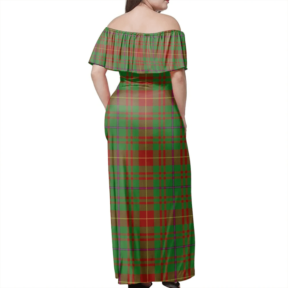 Fulton Tartan Off Shoulder Long Dress