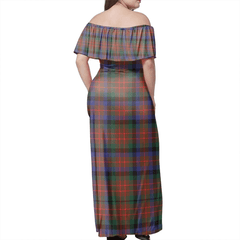 MacDuff Hunting Modern Tartan Off Shoulder Long Dress