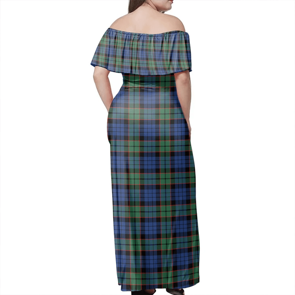 Fletcher Ancient Tartan Off Shoulder Long Dress