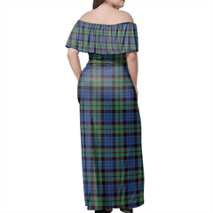 Fletcher Ancient Tartan Off Shoulder Long Dress