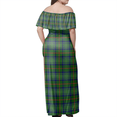 Cranstoun Tartan Off Shoulder Long Dress